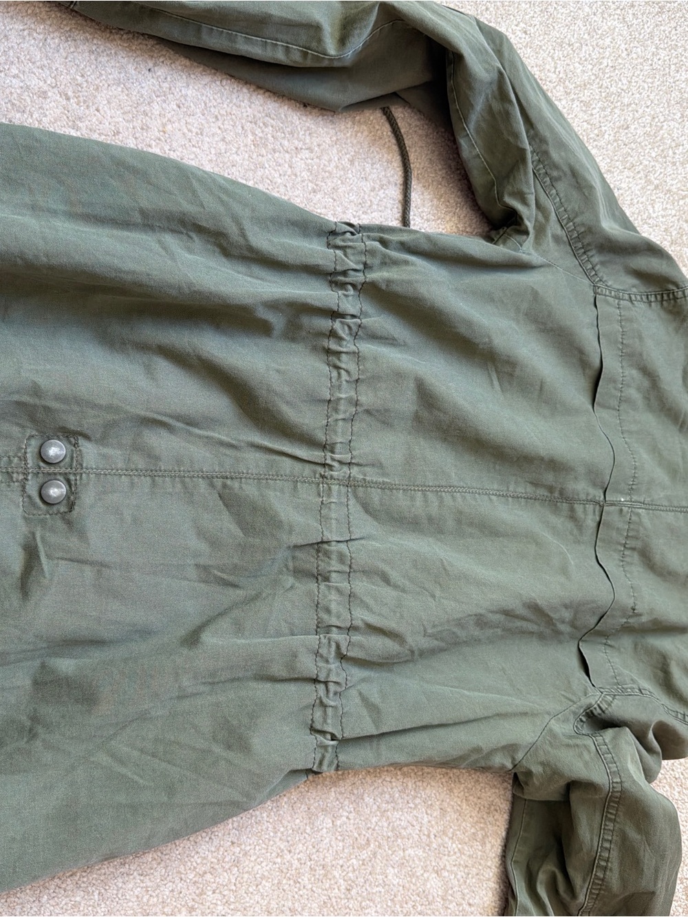 U2B Women’s Olive Green Hooded Utility Anorak Jacket Size Large - Picture 7 of 8